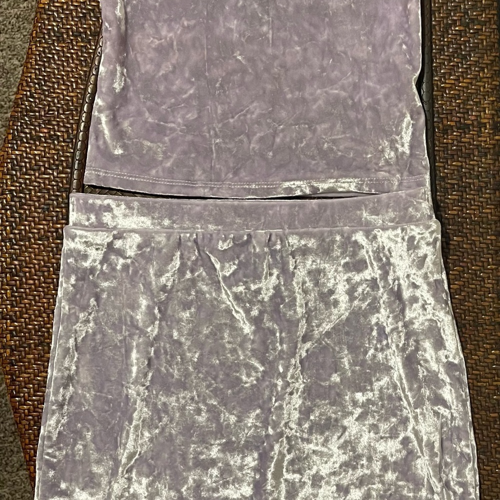 Mini Skirt Set - Forever 21 Cropped Cami Tank Top & Mini Skirt Set Lavender Sz S - Picture 11 of 16